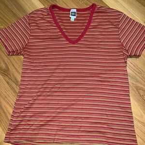 Vintage Striped V-Neck T-Shirt